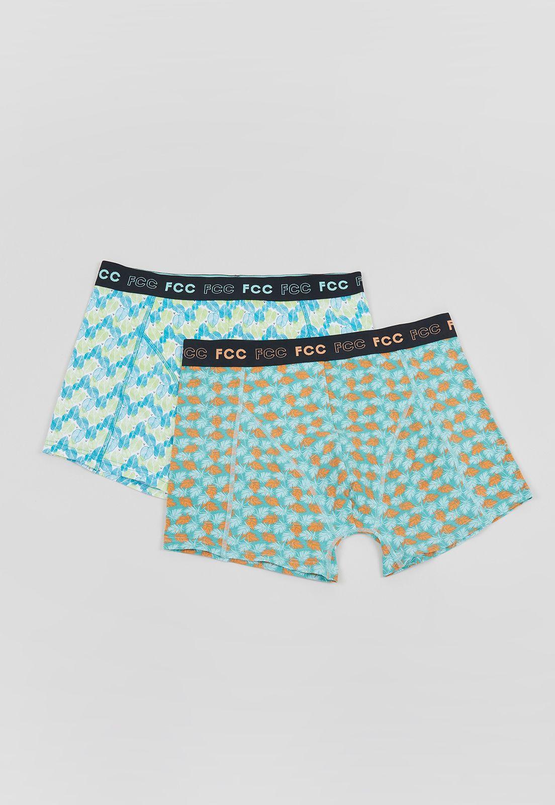 Bóxer Hombre Bipack Print Celeste Corona-0