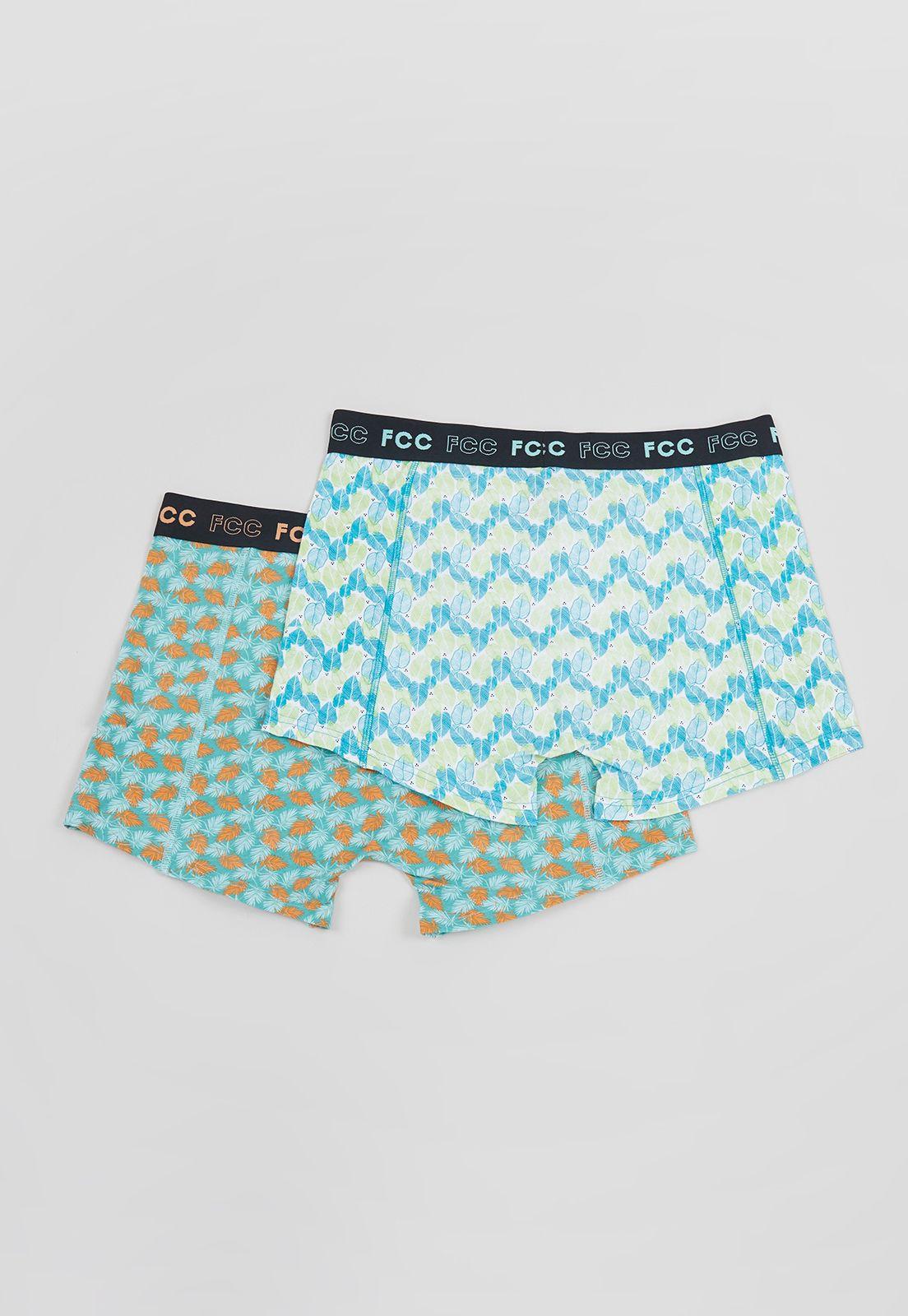 Bóxer Hombre Bipack Print Celeste Corona-1