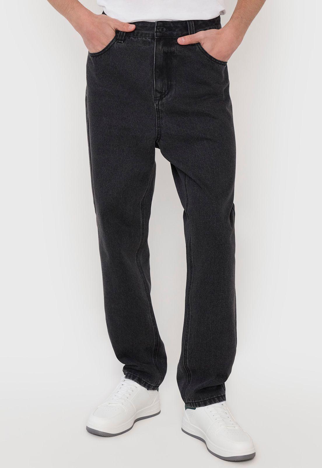 Jeans Hombre Baggy Fit Urbano Negro Corona-1