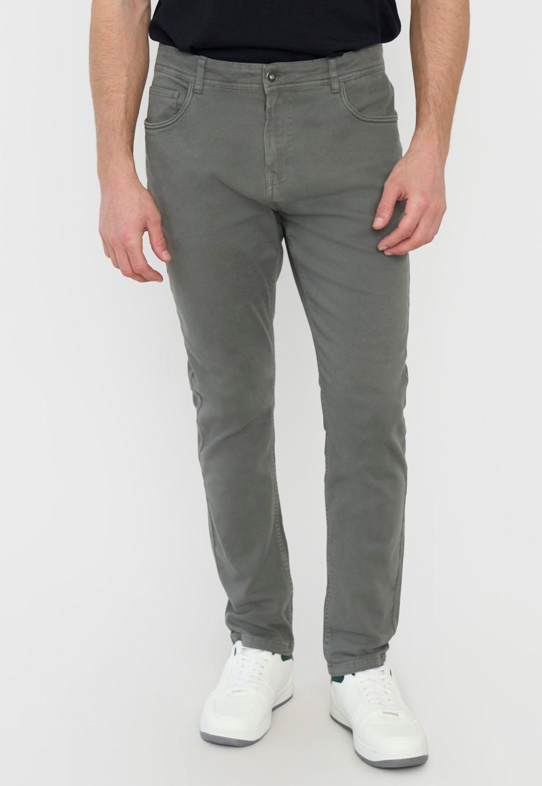 Pantalón Hombre Pantalón 5 Pocket Gris Corona-1