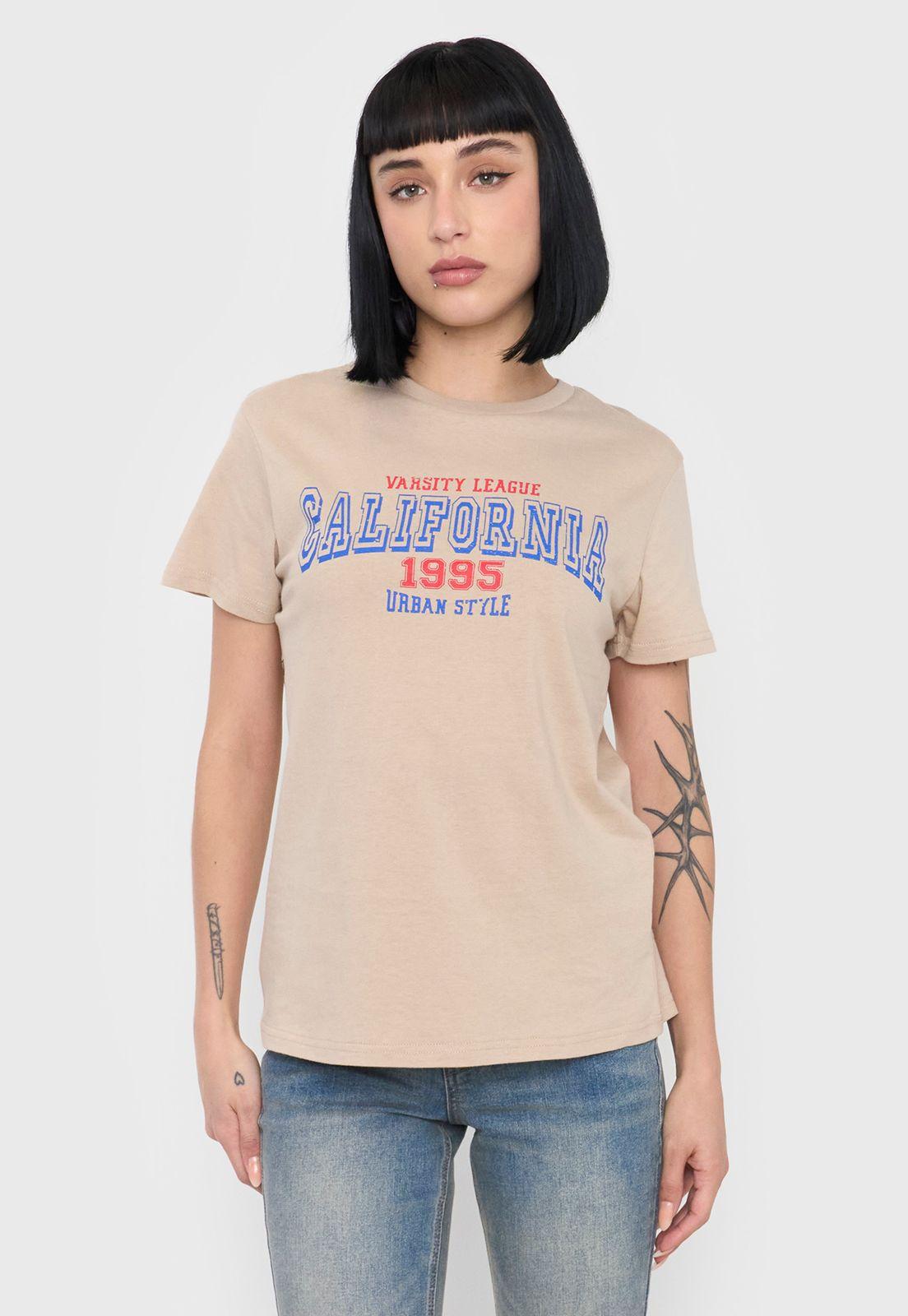 Polera Mujer Fun Regular Fit Beige Corona-0