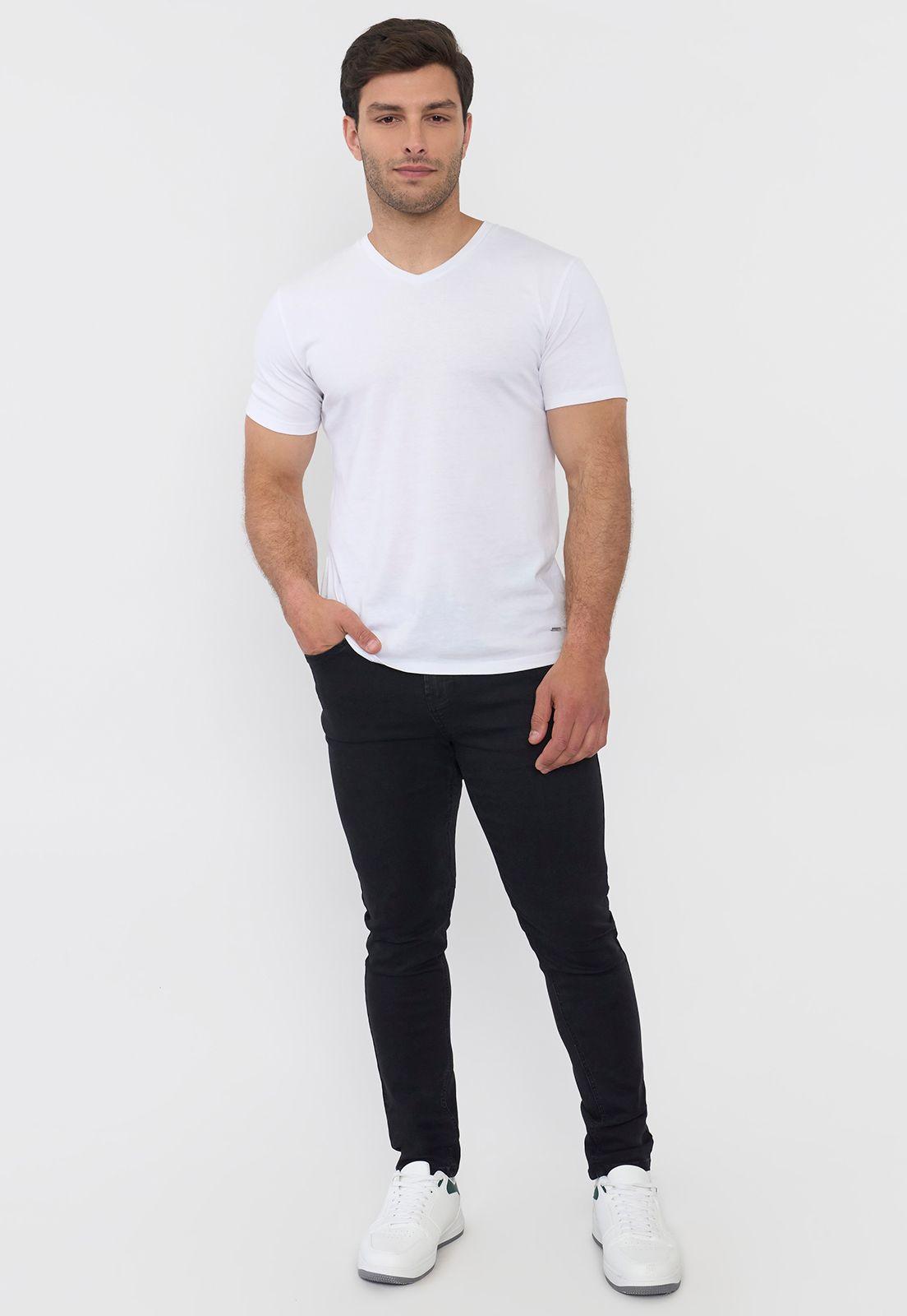Jeans Hombre Skinny Spandex Negro Corona-0
