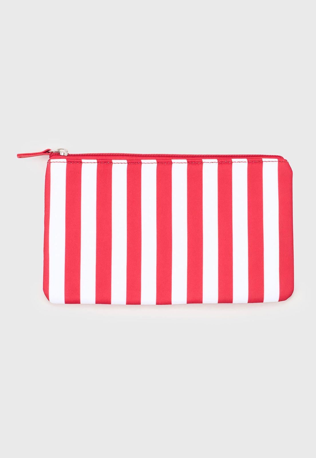 Estuche Mujer Doble Print Rayas Rojo Corona-3
