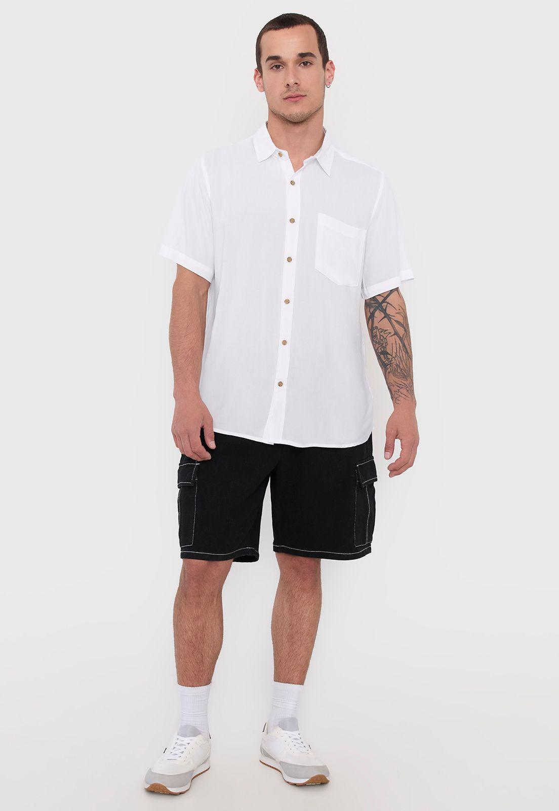 Guayabera Hombre Blanco Lisa Corona-3