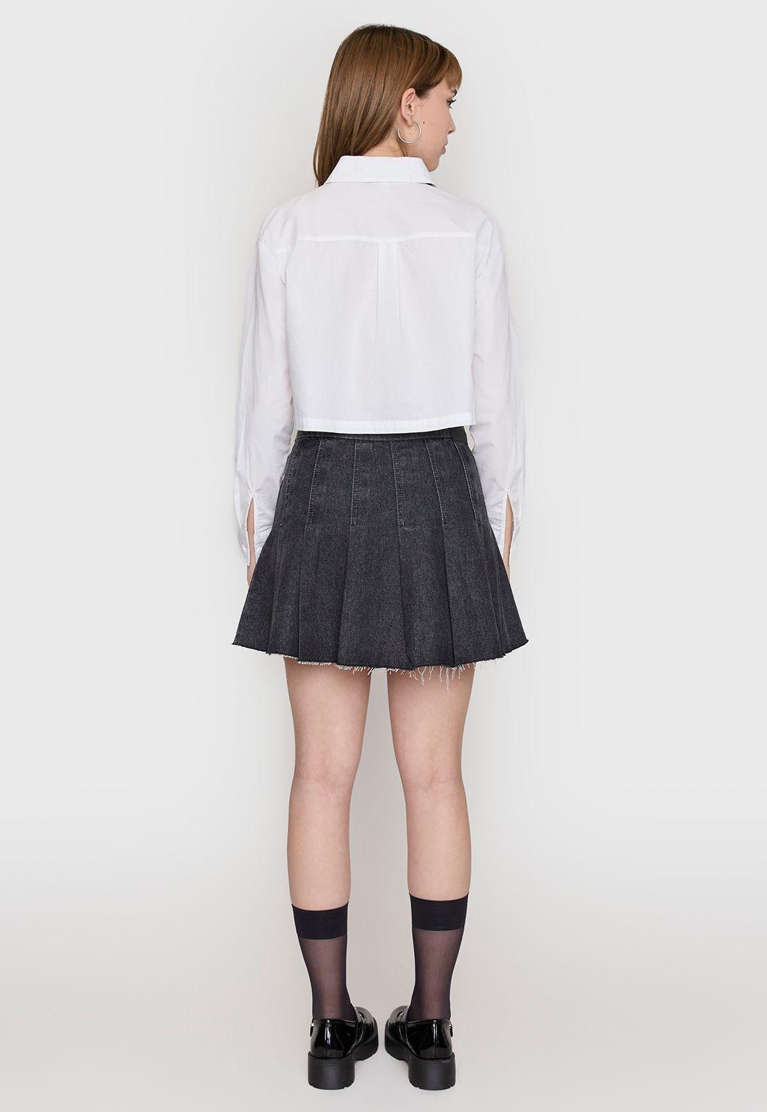 Falda Mujer Plisada Gris Oscuro Corona-2