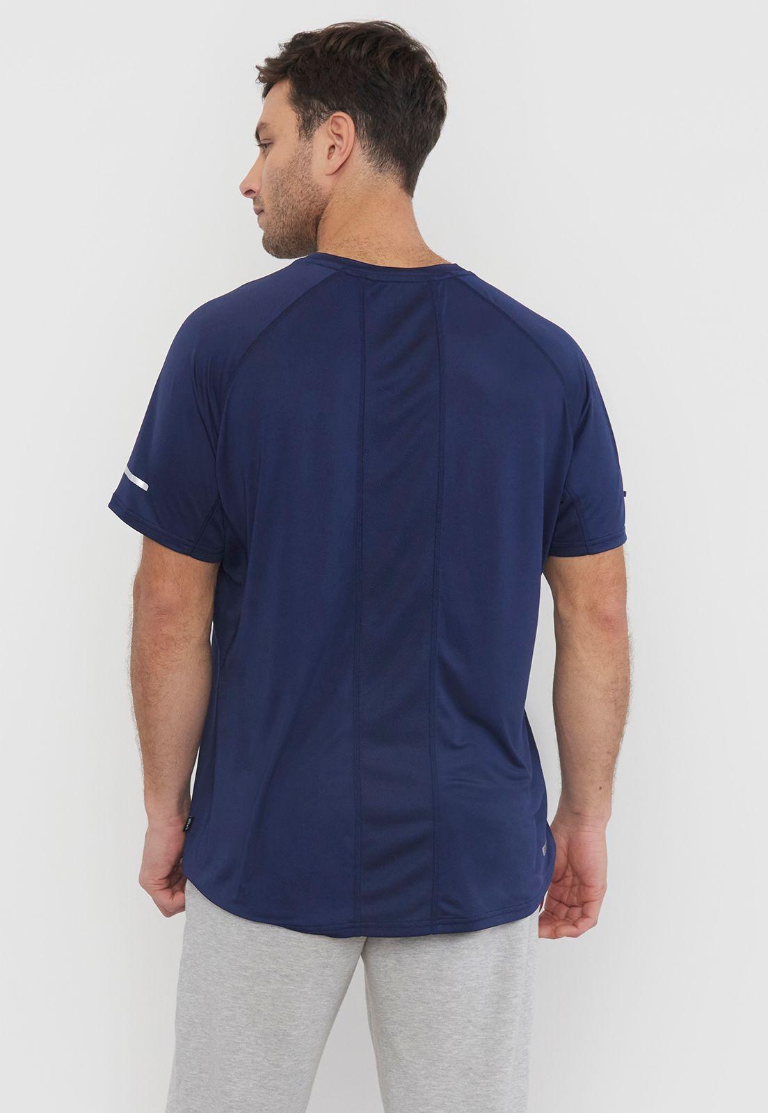 Polera Hombre Deportiva Poliéster R-Neck Azul Corona-1