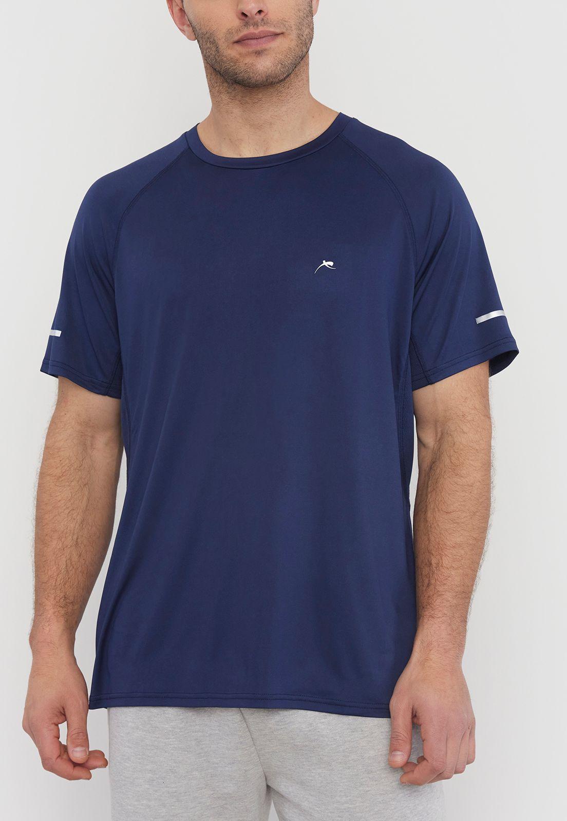 Polera Hombre Deportiva Poliéster R-Neck Azul Corona-2