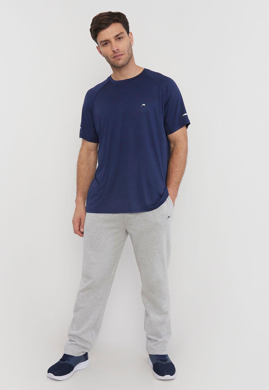Polera Hombre Deportiva Poliéster R-Neck Azul Corona-3