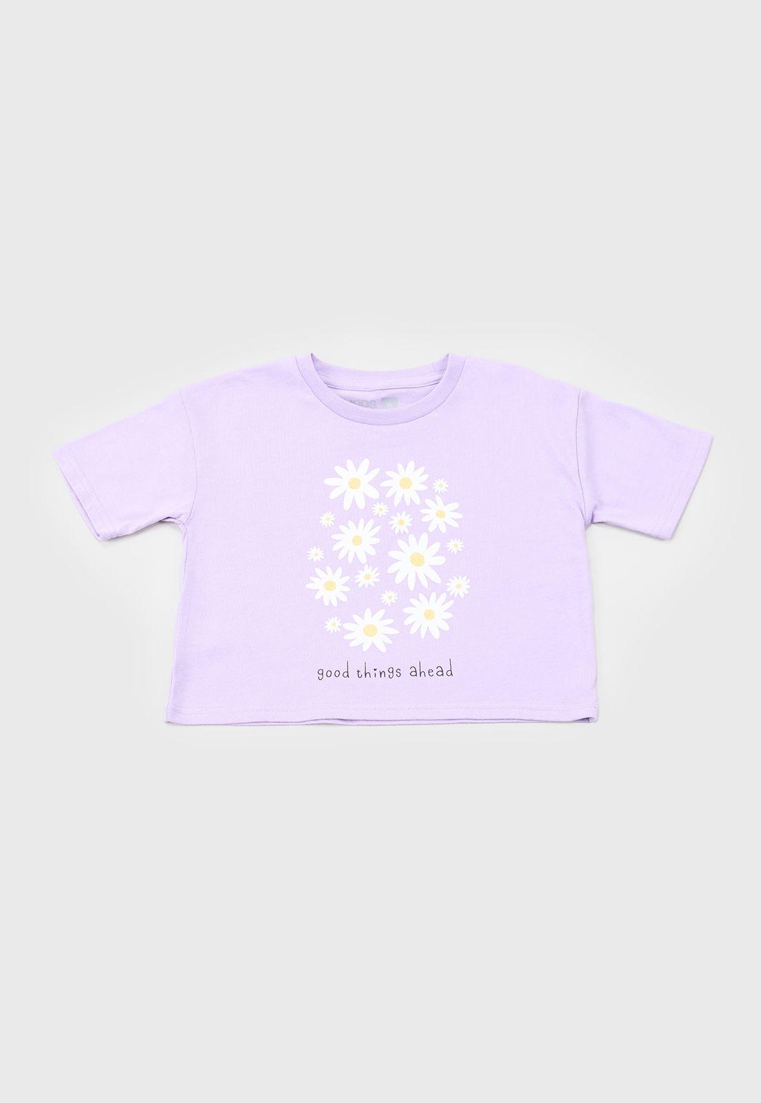 Polera Niña Kids M/C Focal Lila Corona-0