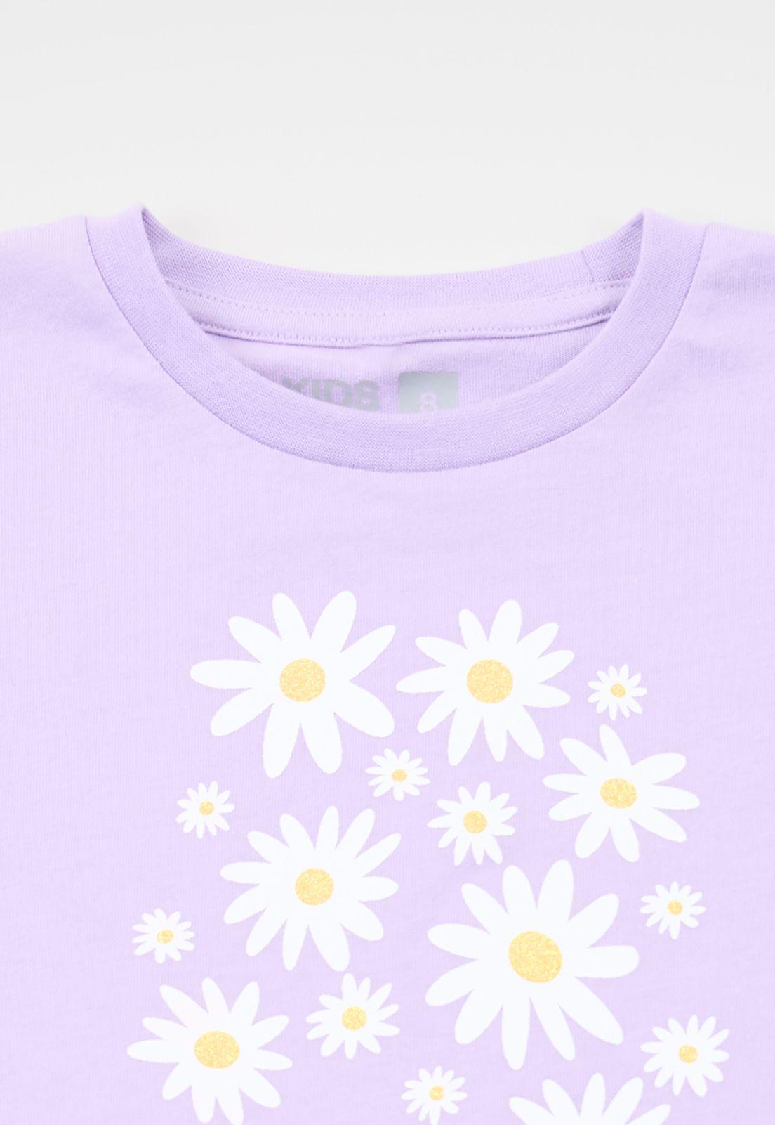Polera Niña Kids M/C Focal Lila Corona-2