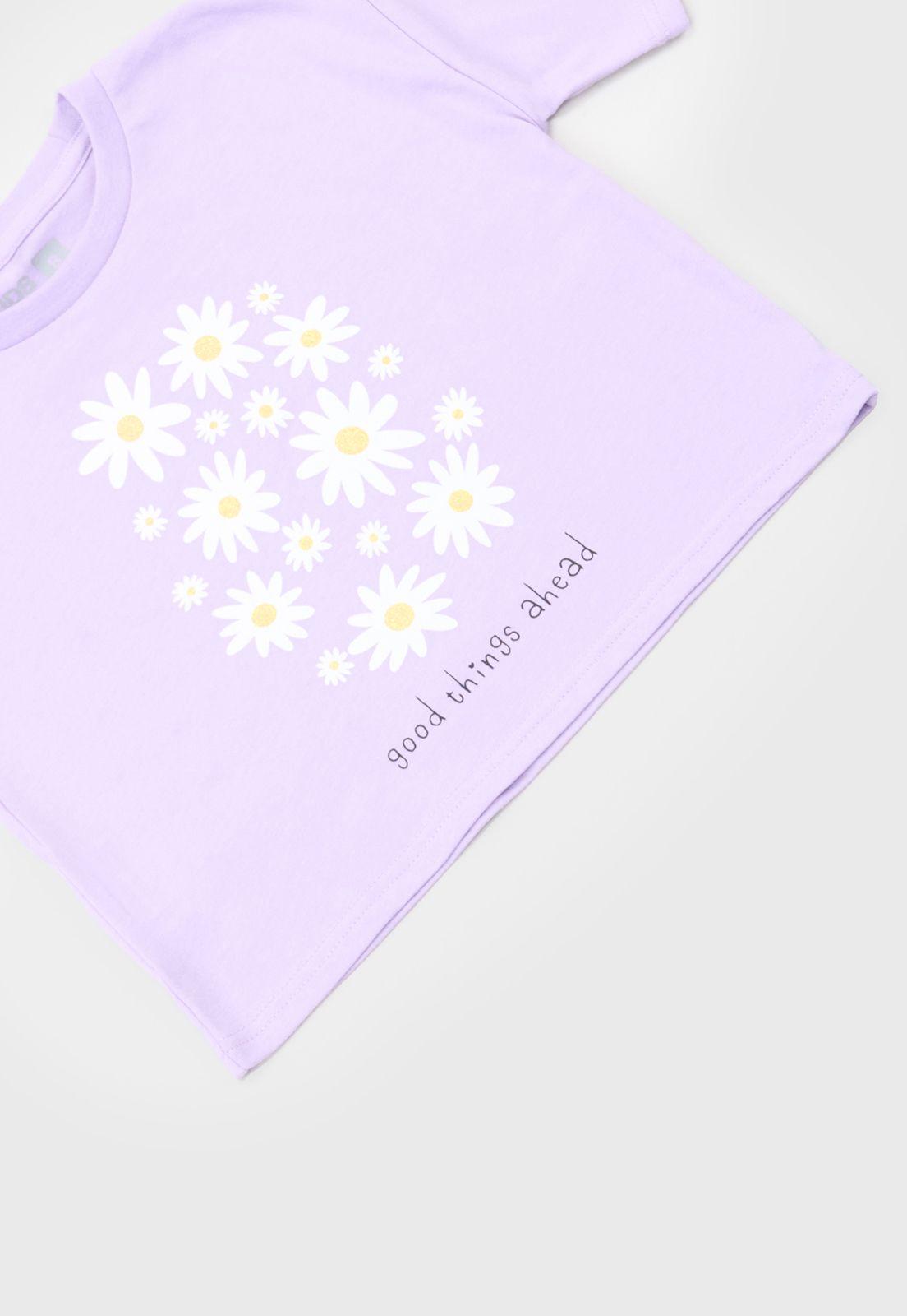 Polera Niña Kids M/C Focal Lila Corona-3