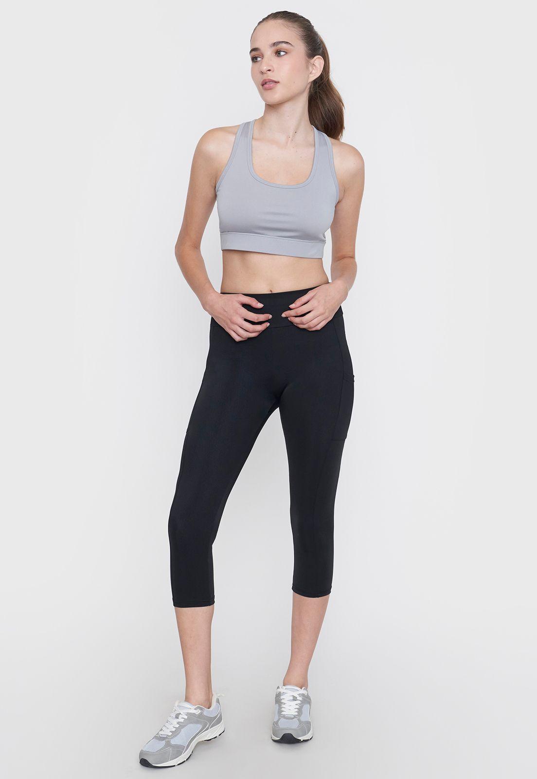 Calza Mujer Deportiva Crop Negro Corona-0