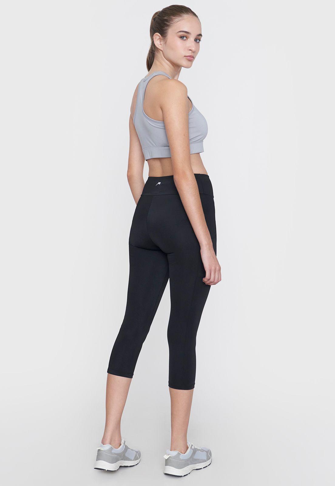 Calza Mujer Deportiva Crop Negro Corona-2