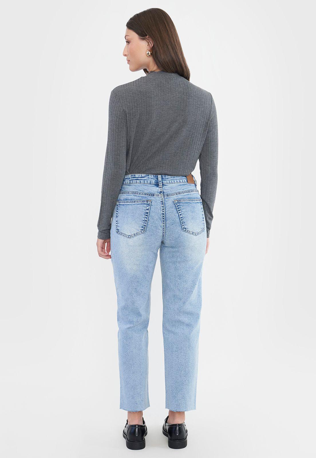 Jeans Mujer Straight Fit Elasticado Azul Medio Corona-2
