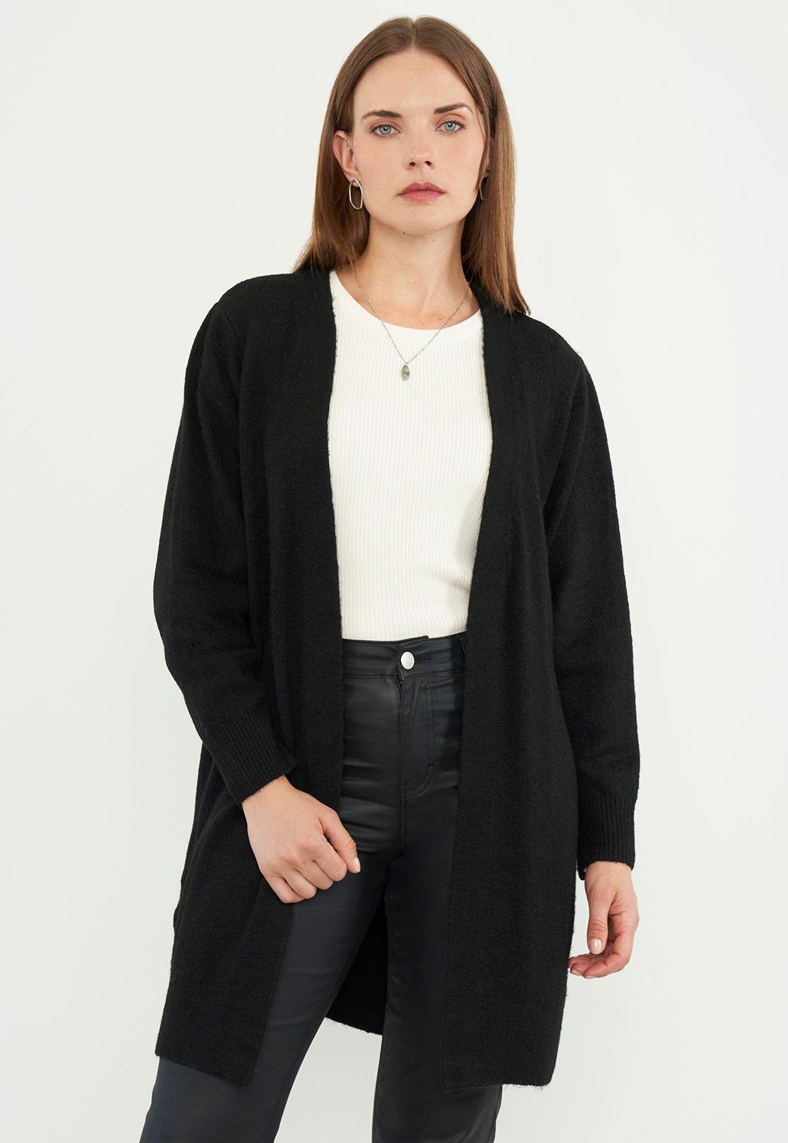 Chaleco Mujer Cardigan II Negro - Corona-0