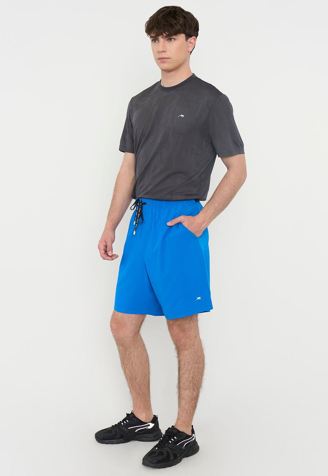 Short Hombre Deportivo Textura Azul Corona-3