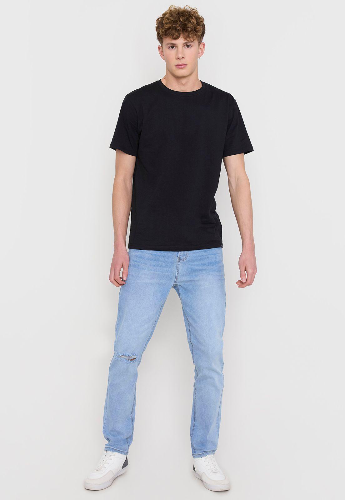 Jeans Hombre Skinny Fit Azul Claro Spandex Corona-0