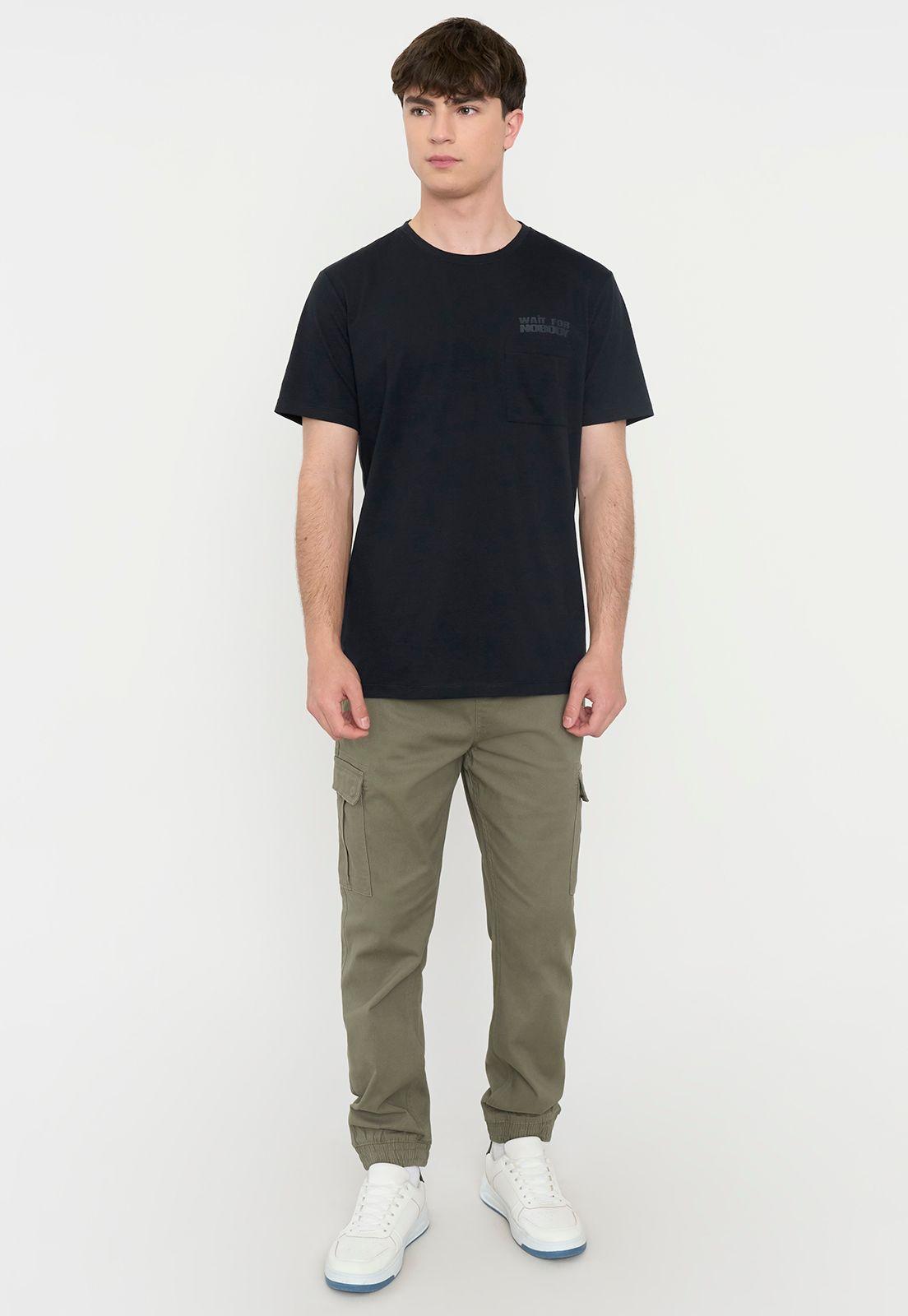 Polera Hombre Fun Bolsillo Negro Corona-3