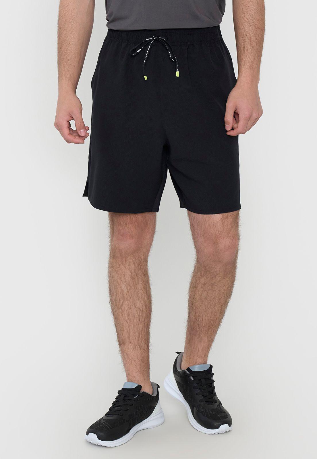 Short Hombre Deportiva Textura Negro Corona-1