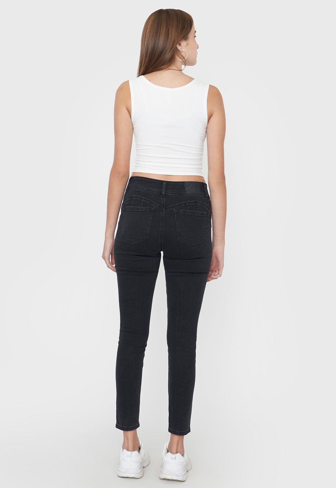 Jeans Mujer Skinny Fit Hight Waiste Negro Corona-2
