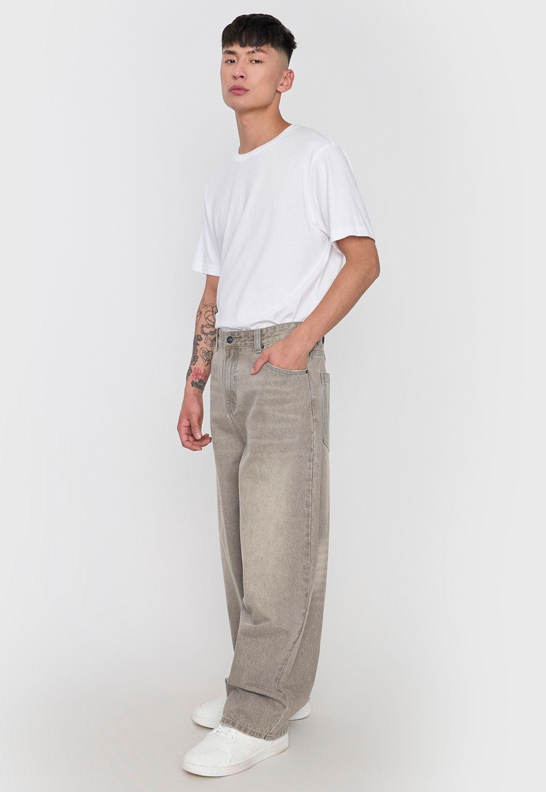 Jeans Hombre Wide Vintage Gris Corona-3