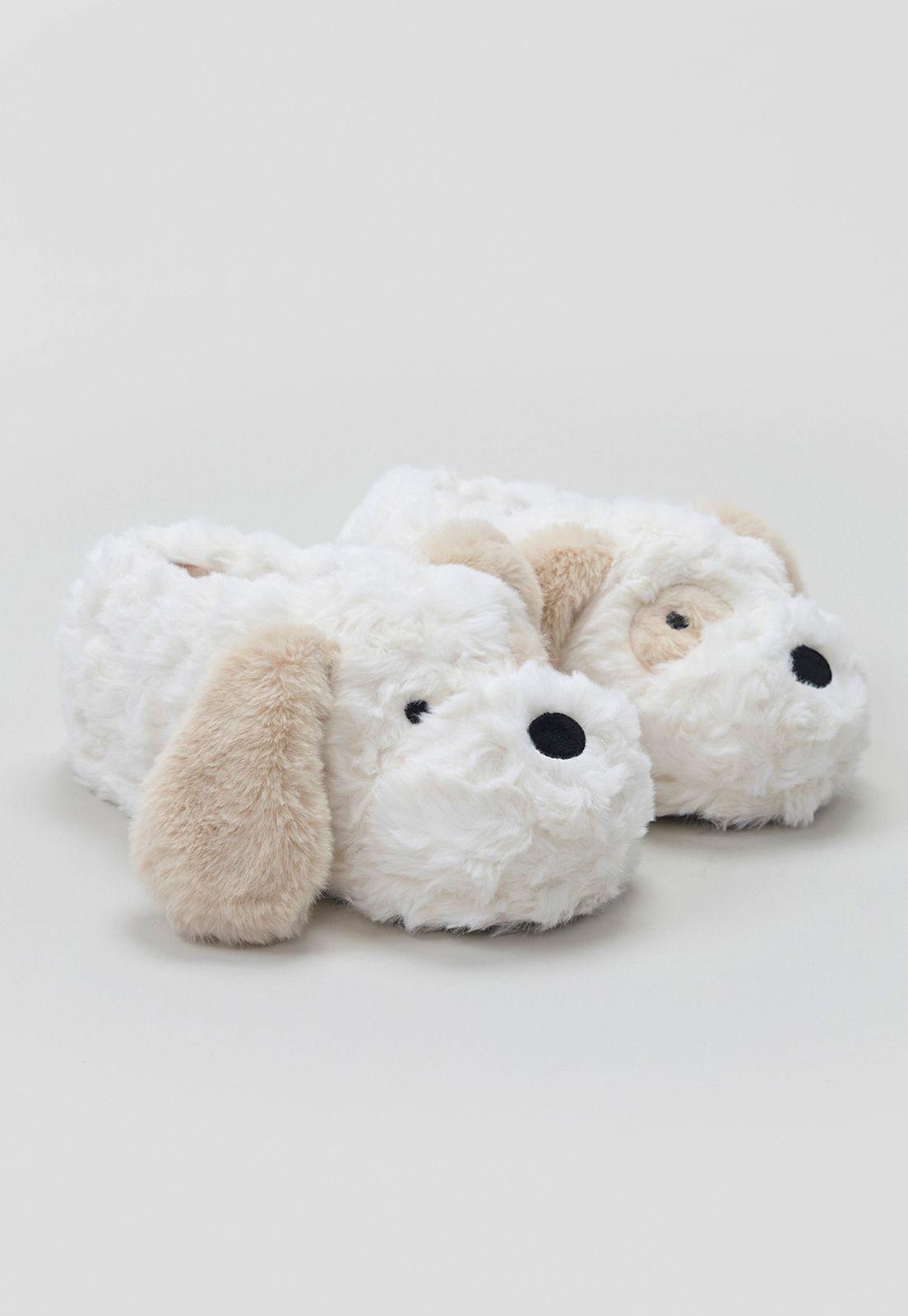 Pantufla Mujer Perro Perro Beige Corona-0