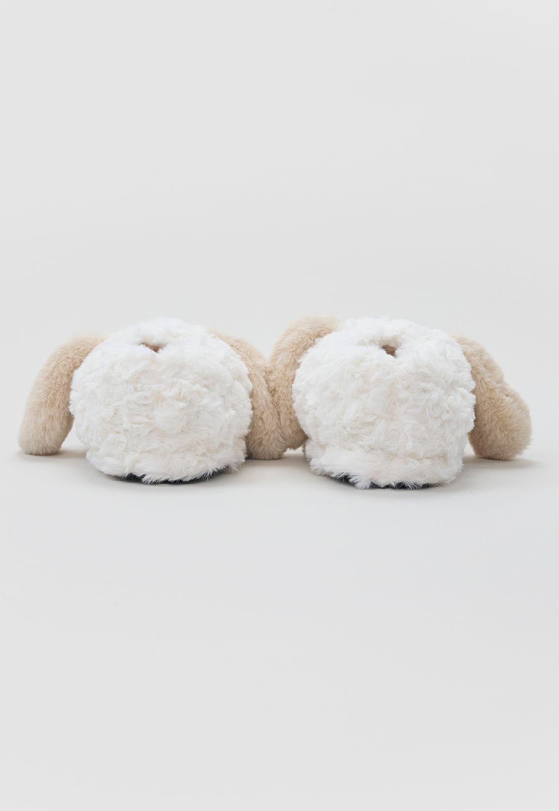Pantufla Mujer Perro Perro Beige Corona-3