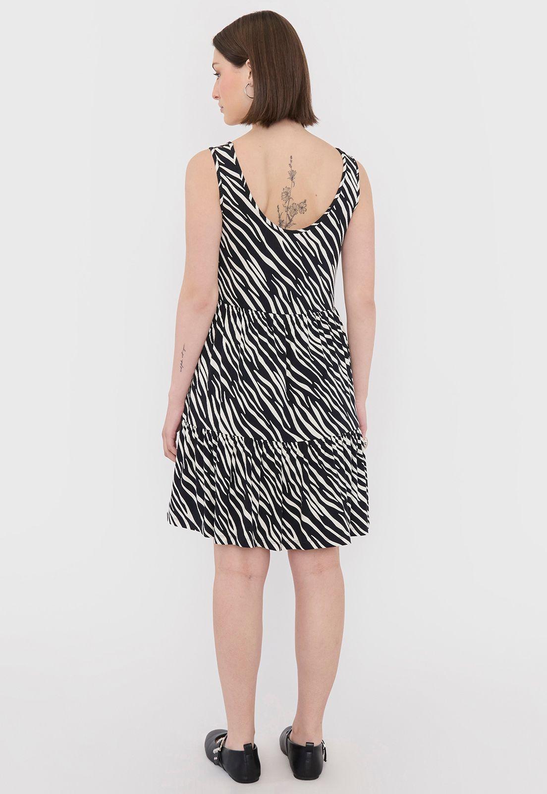 Vestido Mujer Rib Corto Print Cebra Corona-1