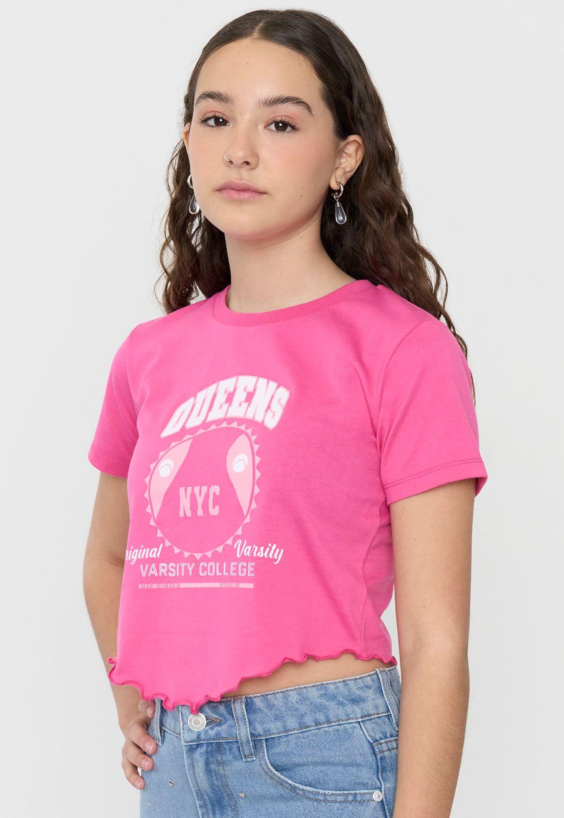 Polera Niña Teen MC Fun Roulette Fucsia Corona-2