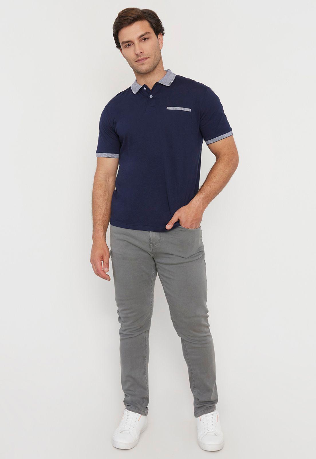 Pantalón Hombre Slim Fit Gris 5 Pocket Corona-0
