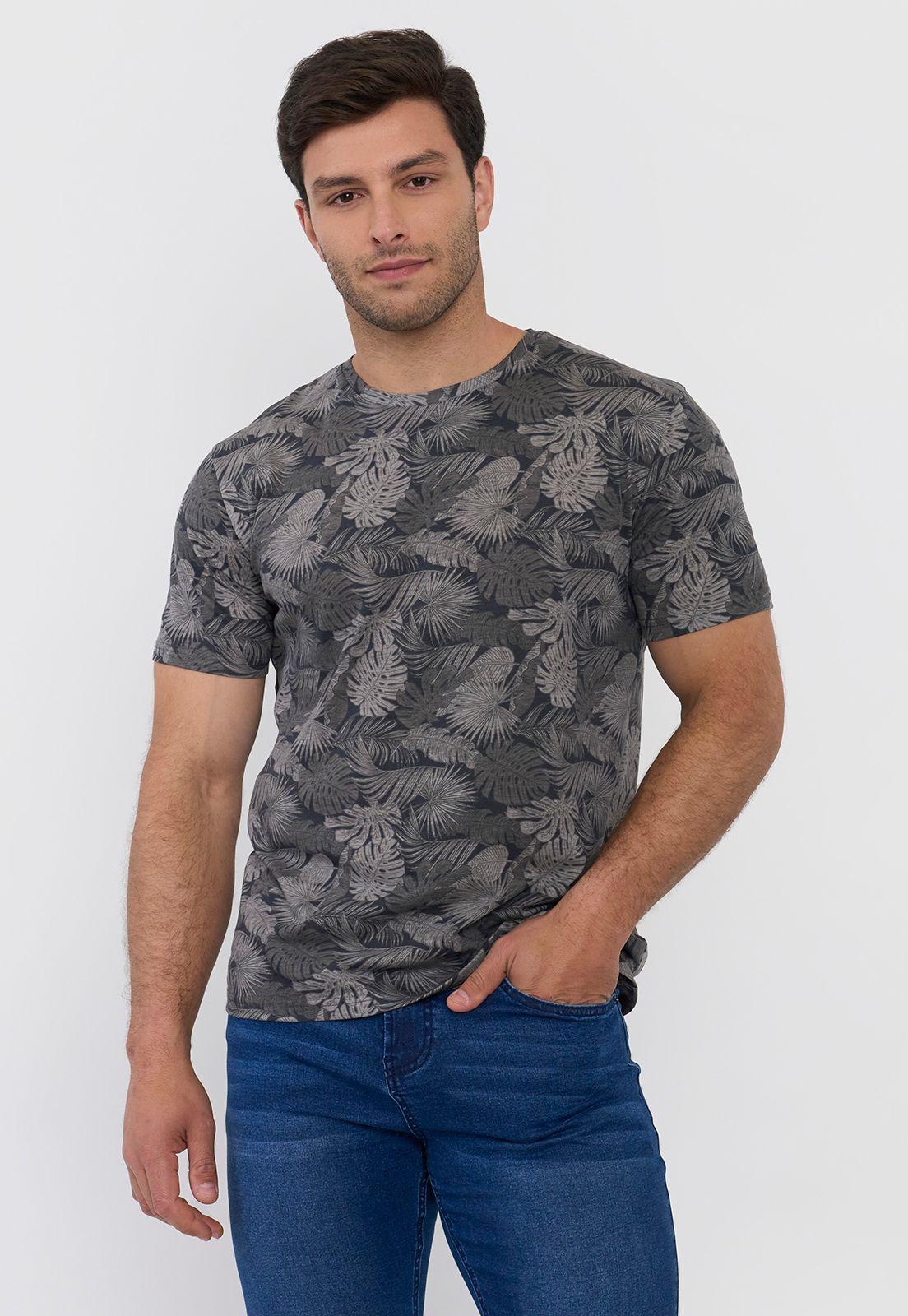 Polera Hombre Full Print Color Charcoal Corona-0