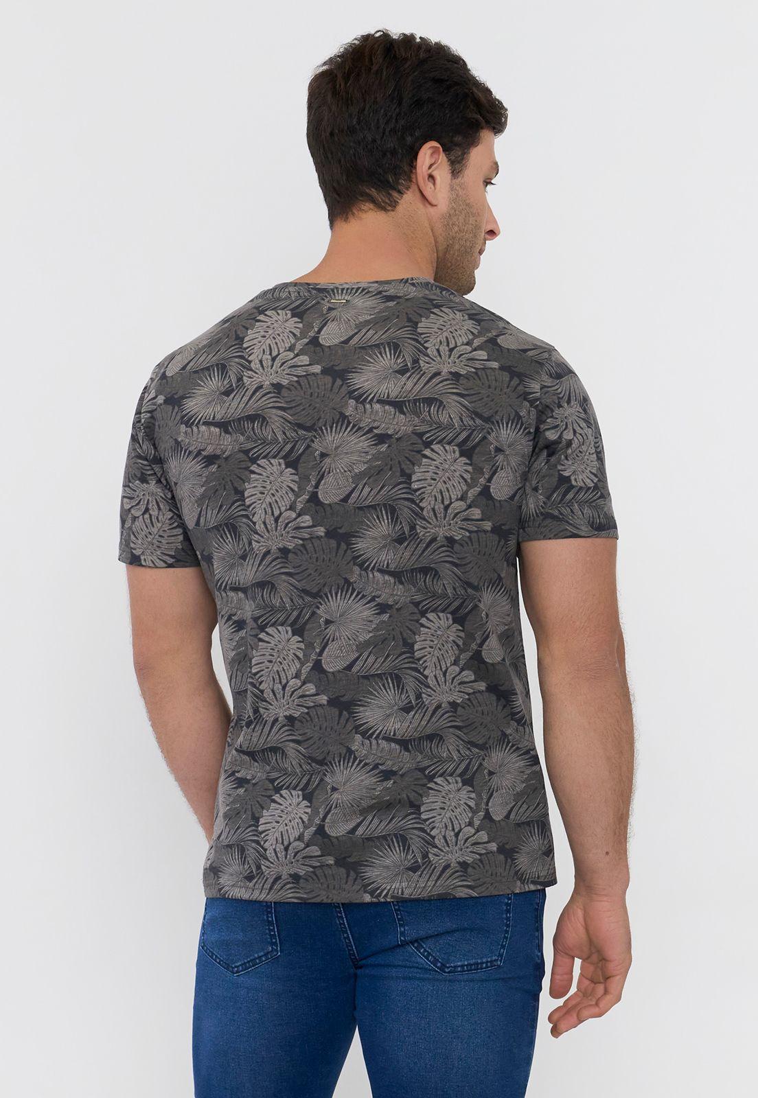Polera Hombre Full Print Color Charcoal Corona-1