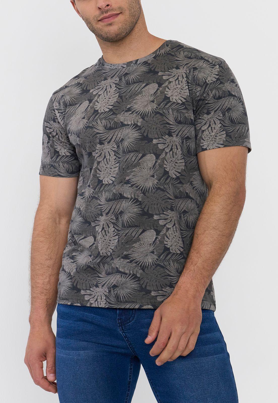 Polera Hombre Full Print Color Charcoal Corona-2