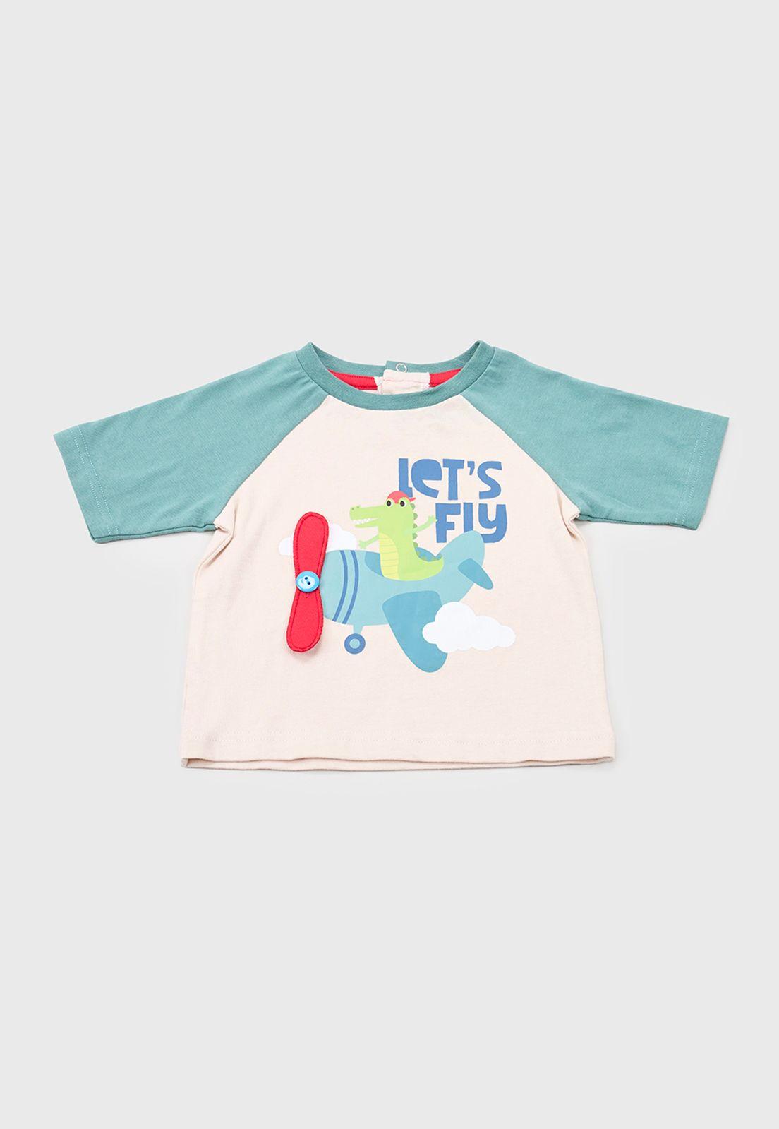 Polera Bebe Niño M/C Interactiva Beige Corona-0