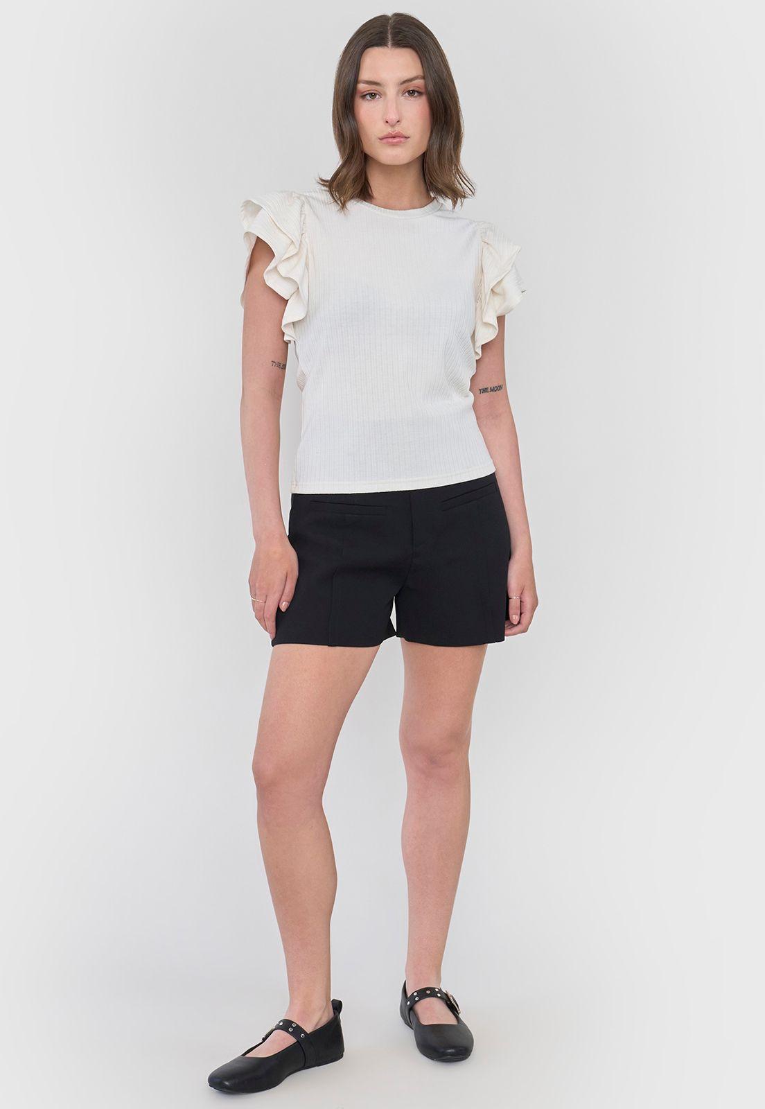 Polera Mujer Rib Vuelos Ecru Corona-3