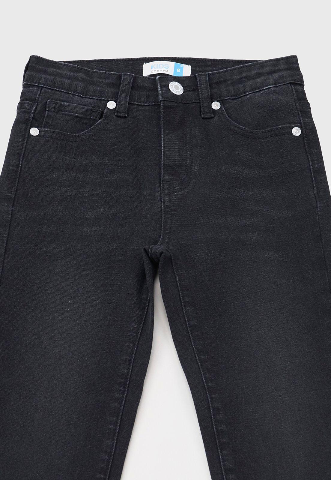Jeans Niño Kids 5 Bolsillos Negro Corona-2