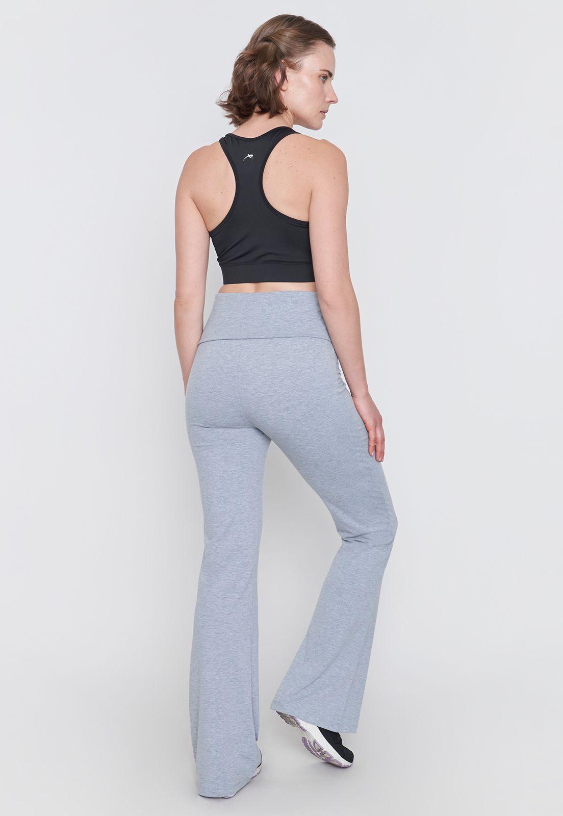 Calza Mujer Deportiva Flare Pretina Gris Melange Corona-2