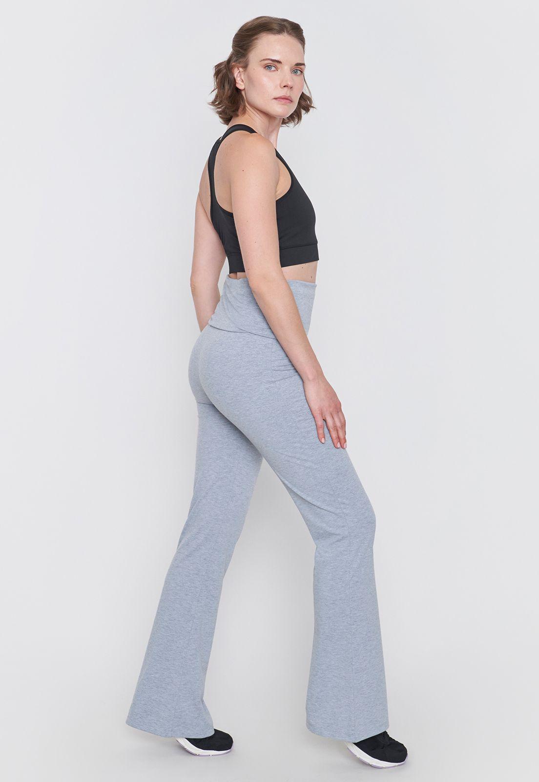 Calza Mujer Deportiva Flare Pretina Gris Melange Corona-3