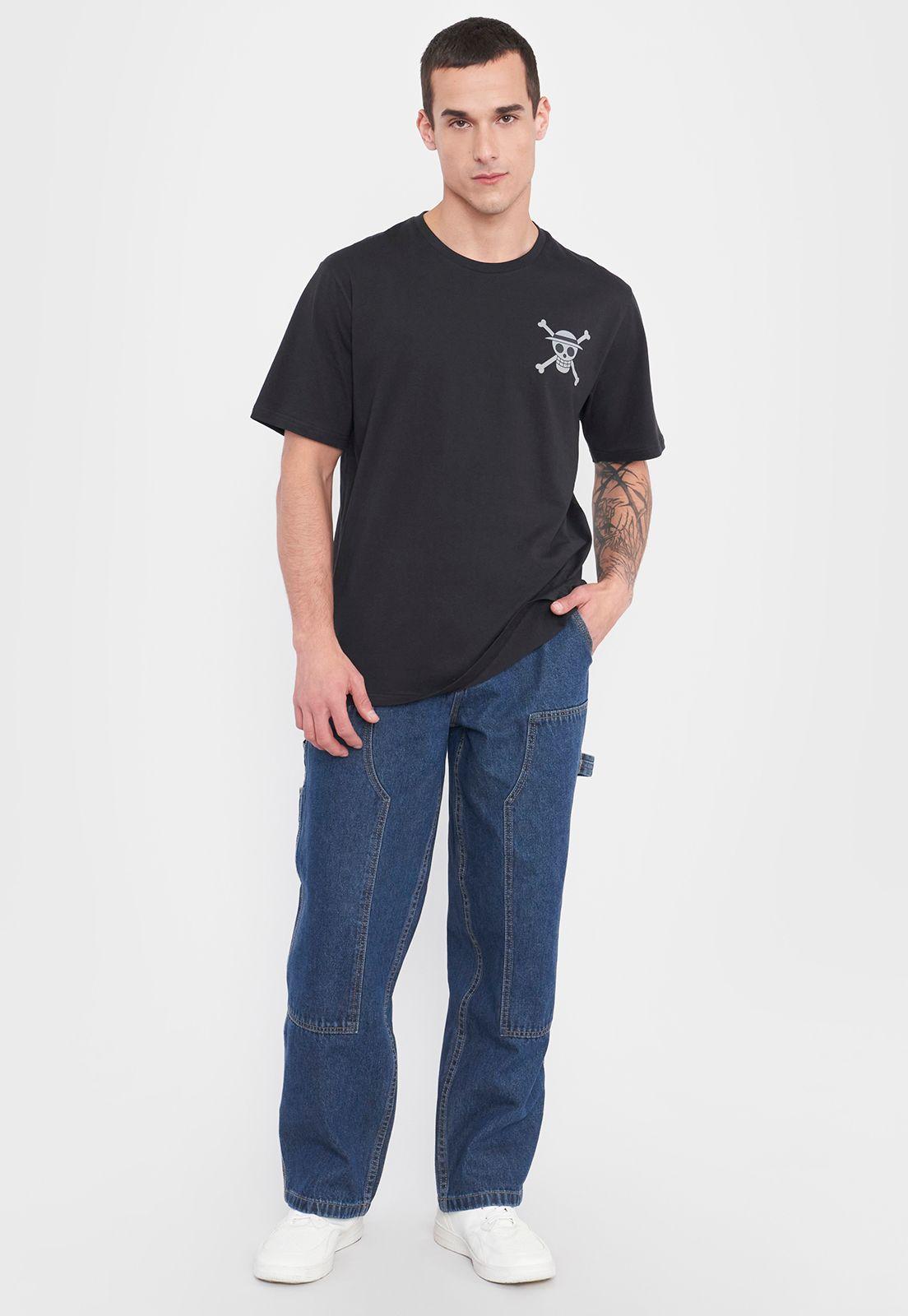 Polera Hombre Licencia One Piece Negro Luffy Corona-3