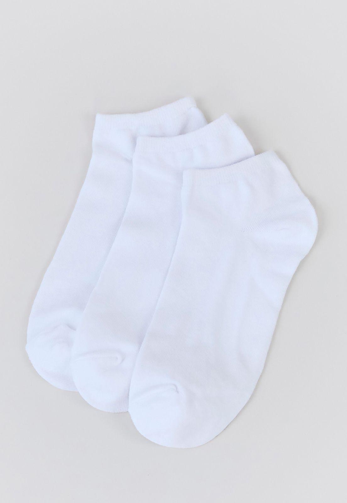 Calcetines Hombre Tripack Corto Blanco Liso Corona-0