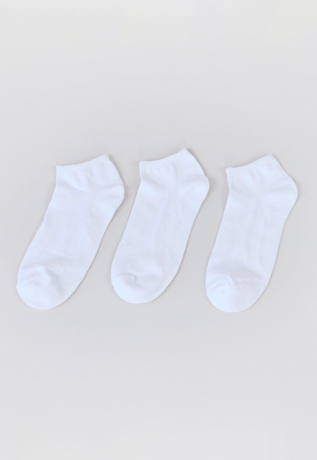 Calcetines Hombre Tripack Corto Blanco Liso Corona-2