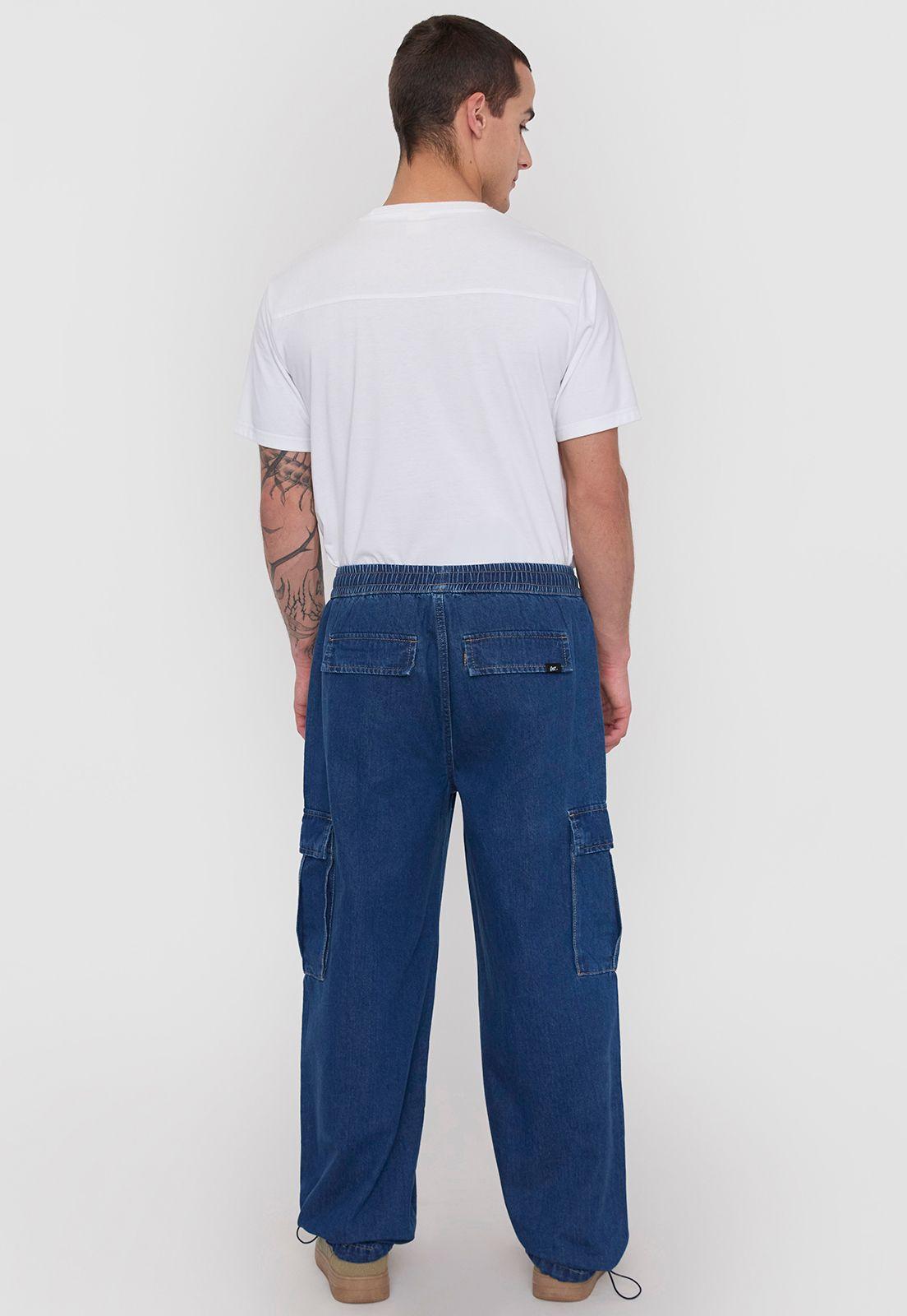 Jeans Hombre Parachute Fit Cargo Azul Medio Corona-2