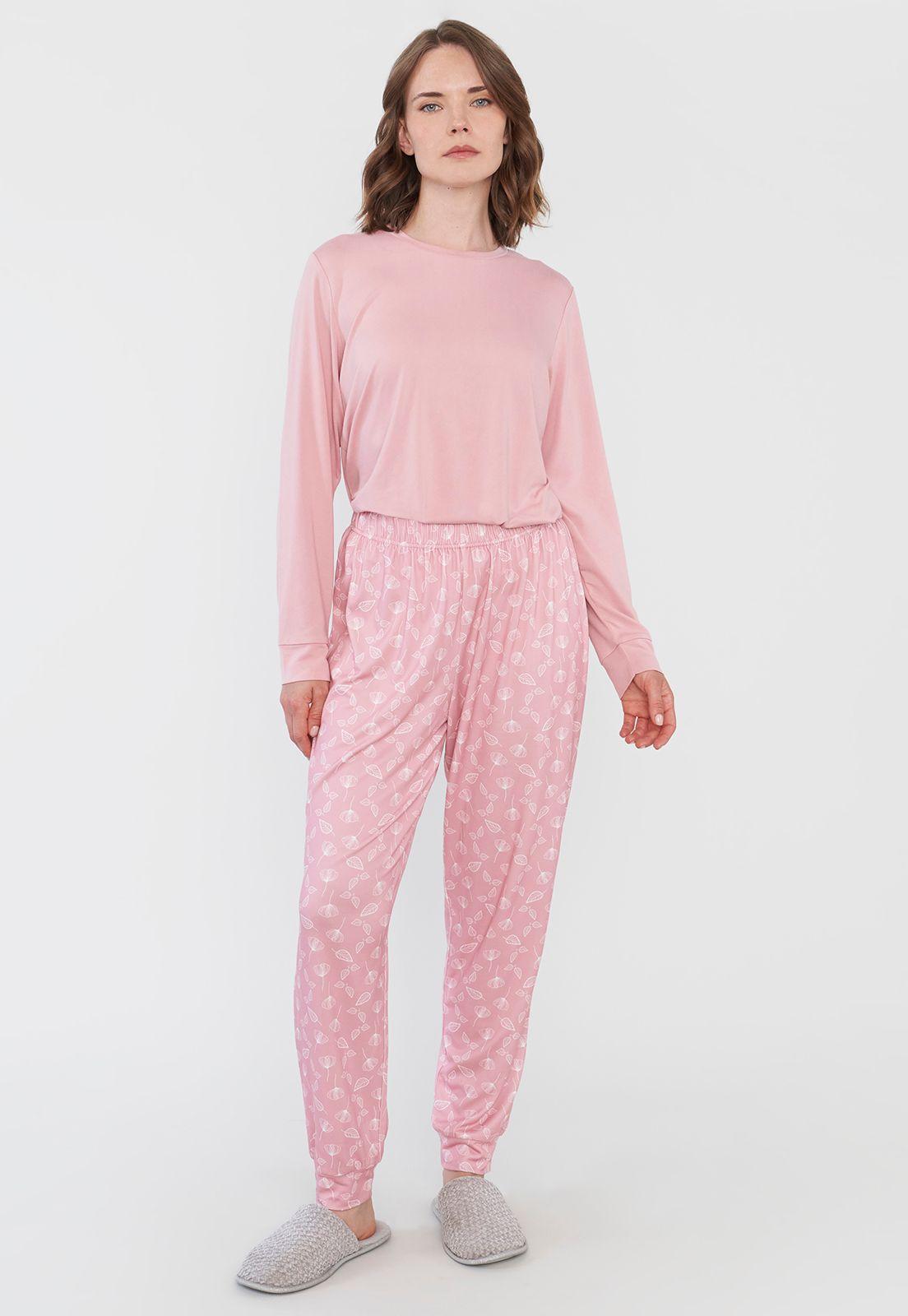 Pijama Mujer Full Print Polypeach Coral Corona-3