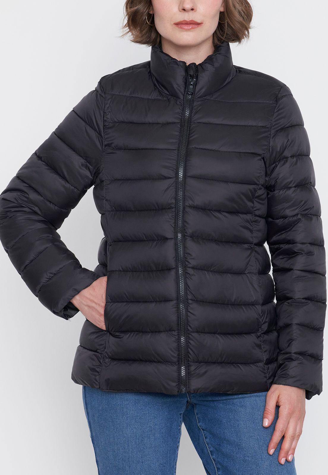 Parka Mujer Básica Color Negro Corona-2