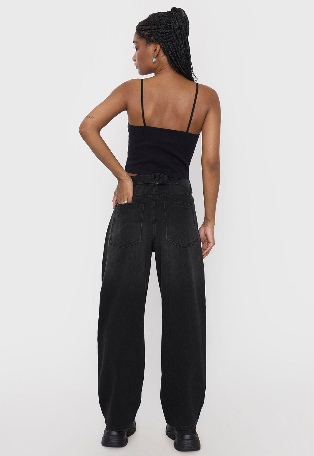 Jeans Mujer Baggy Negro Corona-2