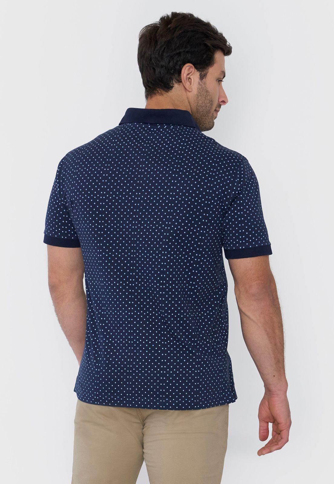 Polera Hombre Polo Jersey Miniprint Navy Corona-1