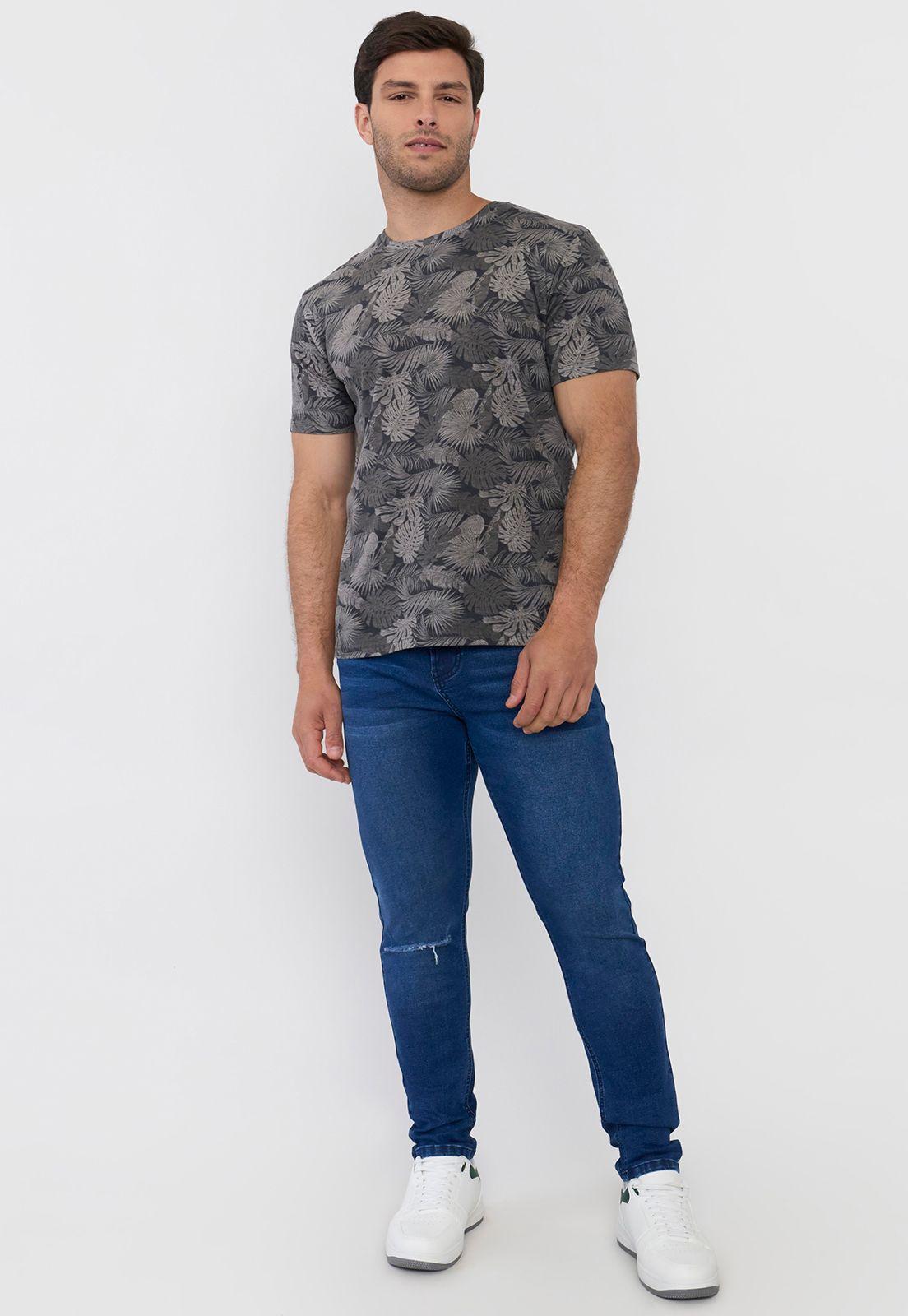 Polera Hombre Full Print Charcoal Corona-3