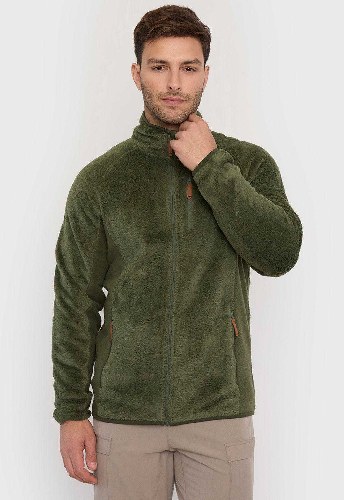 Polerón Outdoor Hombre Verde Microfibra Corona-0