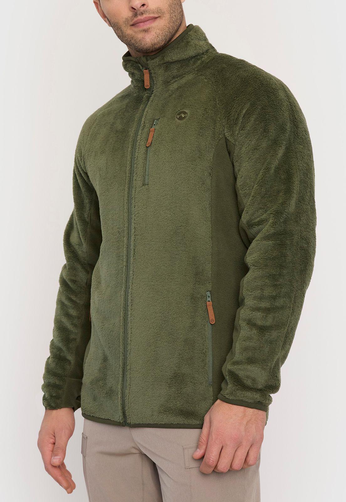 Polerón Outdoor Hombre Verde Microfibra Corona-2