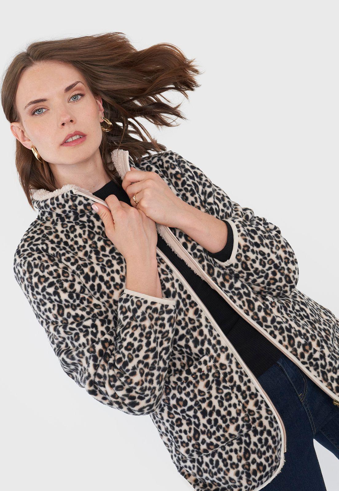Polar Mujer Bolsillo Animal Print Beige Corona-2